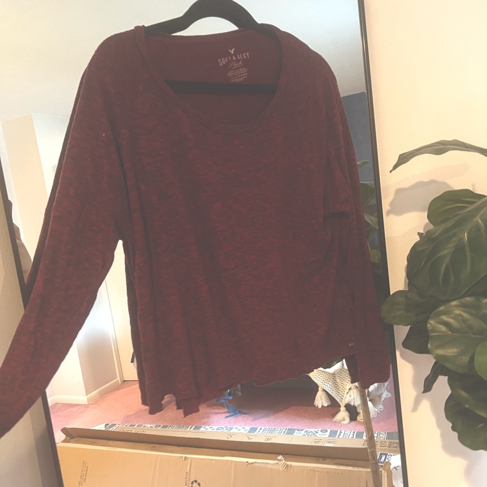 Red soft and sexy plush sweater